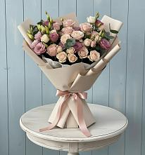 Букет цветов из:  Розы и Лизиантусы в Сосновское