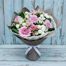 Букет цветов из:  Герберы, Альстромерии и Хризантемы в Сосновское