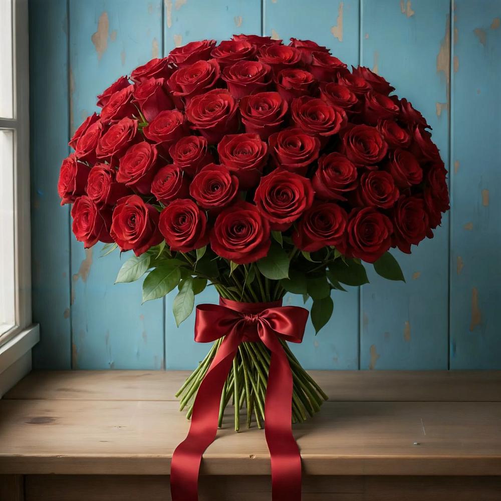 Букет Красные розы Блэк Меджик в Сосновское