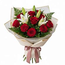 Букет цветов из:  Лилии и Розы в Сосновское