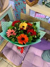 Букет цветов из:  Герберы, Хризантемы и Альстромерии #REPLACE_PRED# Сосновское