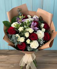 Букет цветов из:  Розы и Альстромерии #REPLACE_PRED# Сосновское