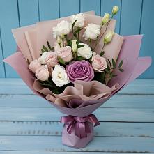 Букет цветов из:  Розы и Лизиантусы #REPLACE_PRED# Сосновское