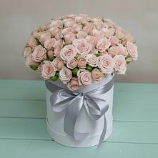 Цветочная композиция из Розы в шляпной коробке в Сосновское