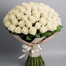 Букет 101 беля роза Белоснежка в Сосновское