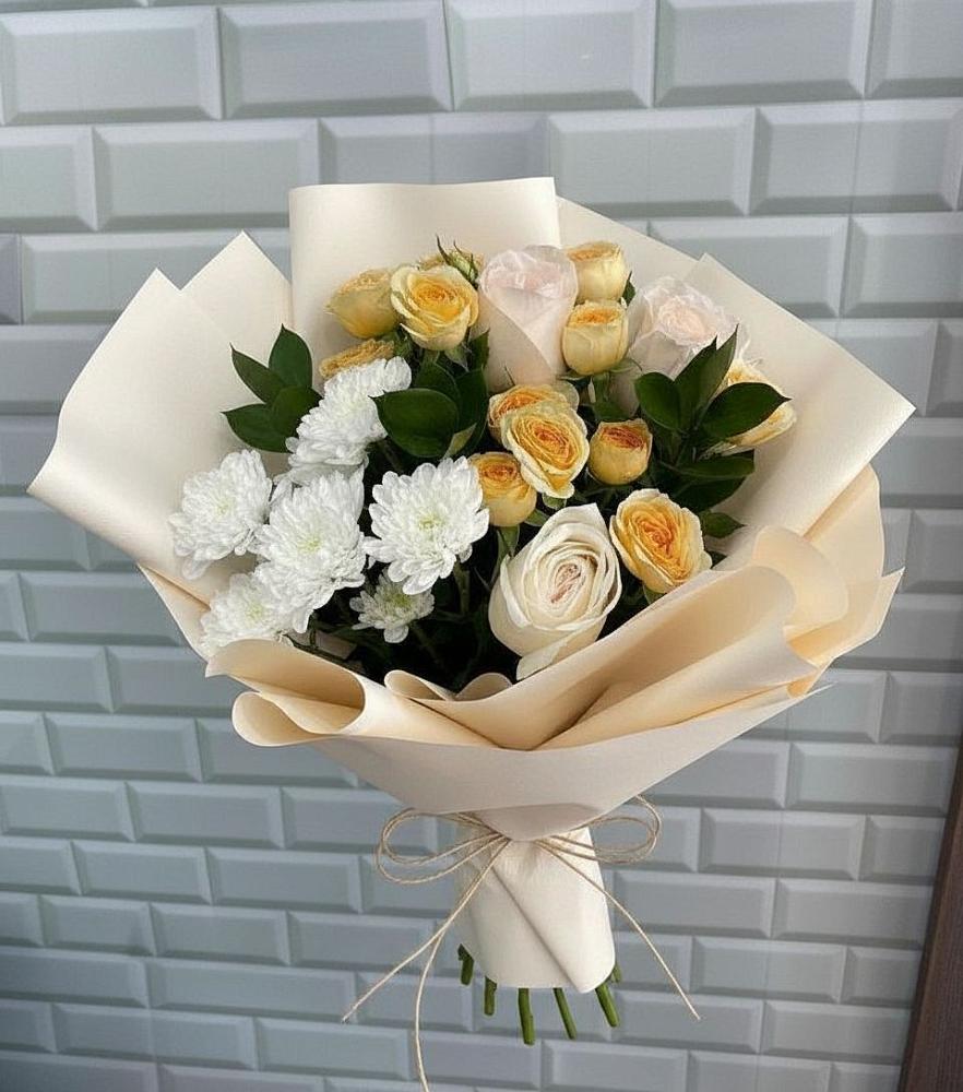 Букет цветов из: Розы и Хризантемы в Сосновское