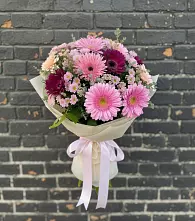 Букет цветов из:  Герберы и Хризантемы в Сосновское
