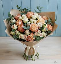 Букет цветов из:  Альстромерии и Розы #REPLACE_PRED# Сосновское